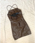 So in Love Leather Dress - Brown