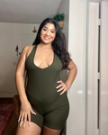 Elevated Romper - Olive Green