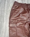 So Sophisticated Leather Jogger - Dark Brown